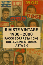 Riviste Vintage 1900–2000 | Pacco Sorpresa 10KG | Collezione Storica | Asta 2 €