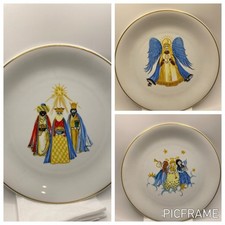 Set of 3  Hutschenreuther Hohenberg German Christmas  Porcelain Plates Set of 3