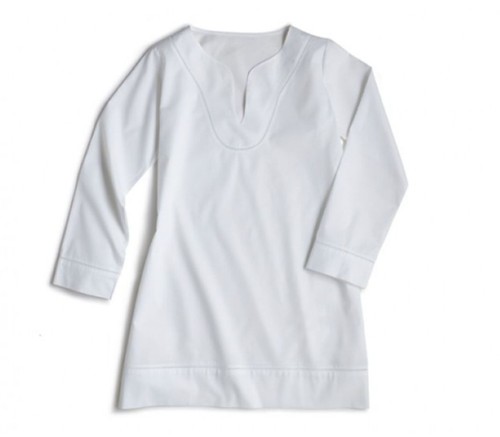 Top tunica cotone - , bianco