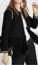 Giacca ZARA nera con frange