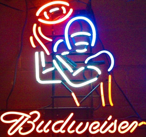 Insegna neon calciatore birra - neon,