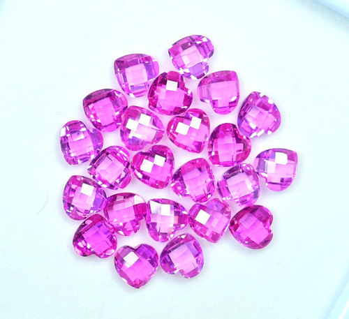 Pezzi cuore rubino - rubino, rosa