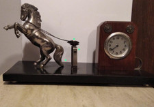 Orologio Vela Antico da Scrivania anni '40/50 con cavallo Rampante