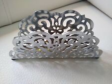 Portatovaglioli vintage metallo lavorato argento a ventaglio cucina shabby chic 
