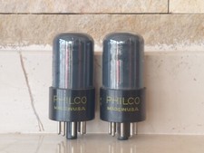 2x 6sn7GT Philco,Black Glass,Nos New