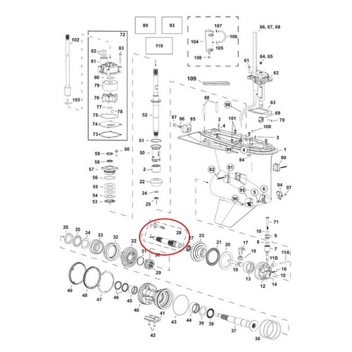 Albero elica evinrude g2 - g1,
