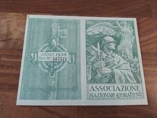 FASCISMO 1939 TESSERA ASS. NAZIONALE COMBATTENTI WW1 DECORATO MEDAGLIA WW1