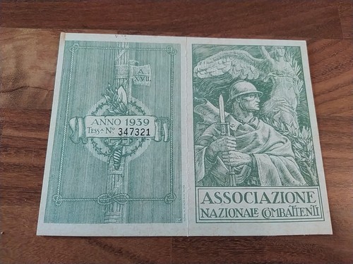Fascismo 1939 tessera ass - fascismo,