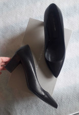 FABIO RUSCONI decollete in pelle nere con tacco largo n. 37/38 scarpe decolte