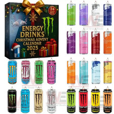 Natale Conto alla Rovescia Mostro Energy Drinks Calendario dell'Avvento 24 Giorni 2D Scatole Cieche