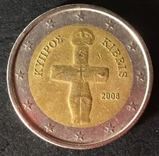 Moneta 2 Euro 2008 Cipro Kibris circolata rara
