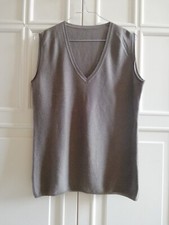 Gilet Maglione in seta e cashmere da uomo Panciotto marrone grigiastro, tg. M