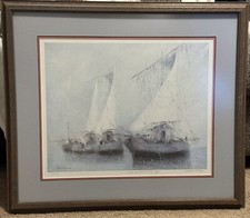 Litografia d'epoca FIRMATA Moreno Ortega Ltd /650 6 maggio 1986 Paco barca a vela 27,5"