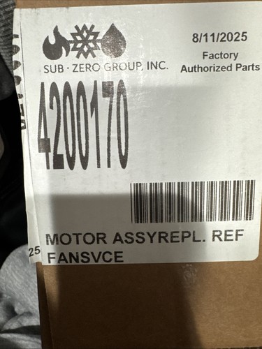 Sub zero evaporator fan motor - evaporator,