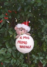 Pallina Il Mio Primo Natale Idea Regalo Nascita Bimbo Bimba Decorazione Orsetto