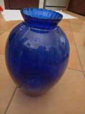 vaso vetro murano blù alto 31