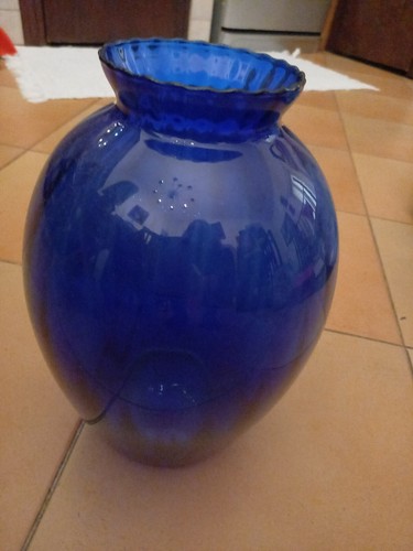 Vaso vetro murano blù - vetro,