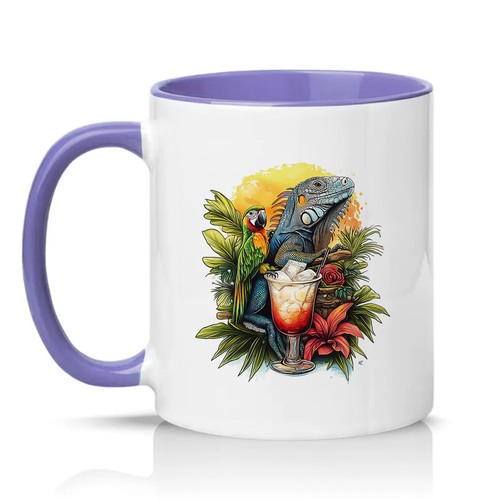 Tazza ceramica pappagallo