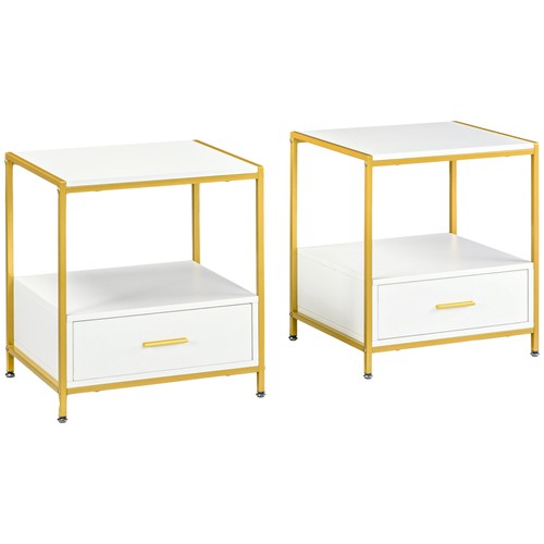 Homcom set comodini moderni - set, 2