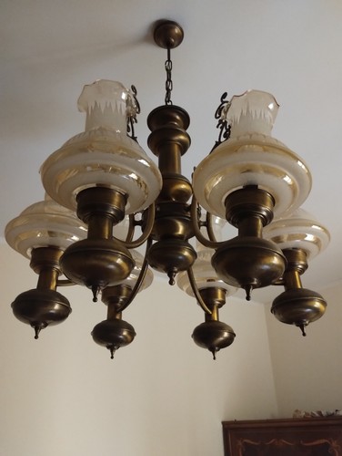 Lampadario ottone vintage 6 - lampadario, in