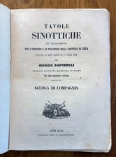 TAVOLE SINOTTICHE SULLA SCUOLA DI COMPAGNIA - Asti 1853 - Fanteria di linea