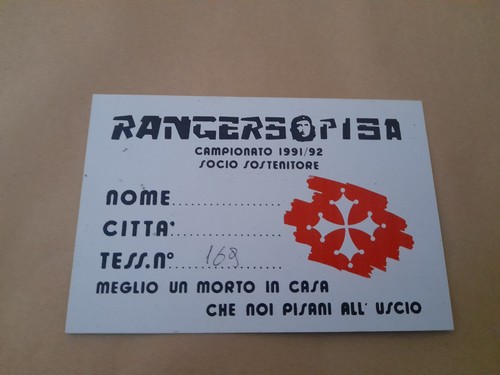 Tessera vintage ultras rangers - tessera,