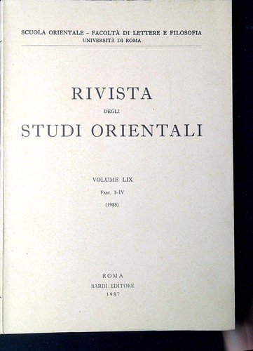 Rivista degli studi orientali - studi,