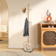 Appendiabiti con cesto portaoggetti e ruote mobili per ingresso