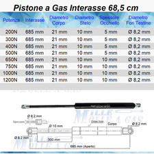 2 PISTONE A GAS MOLLA PER
