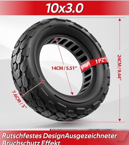 1pz 10x3 pneumatici gomma - 1pz,