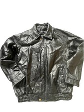 Giacca bomber moto pelle nera