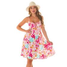 Piccolo Donna Vestito Estivo con Fiori E Spalline Bianco #MK3118