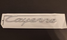 Scritta logo CAYENNE silver grigio argento CROMATA x PORSCHE