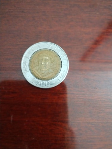 Moneta 500 lire - luca, pacioli