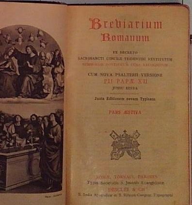 Breviarium romanum pars - breviarium,
