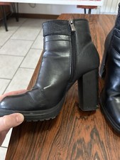 Stivaletto Stivale Scarpa Nero Con Cerniera Laterale Tacco Alto Donna