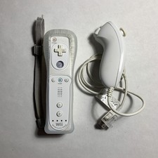 NINTENDO WIIMOTE CONTROLLER BIANCO+MOTION PLUS+NUNCHUCK+COVER-ORIGINALE TESTATO 