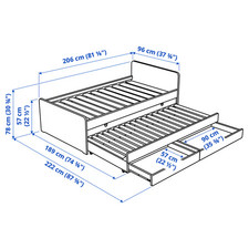 Letto singolo + secondo letto + 2 reti in doghe + materasso