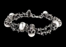 Alchemy Teschio Braccialetti - N. Mans Land - Gotico Bracciale Teschio