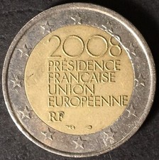 Moneta 2 Euro € 2008 Francia RF errore di conio circolata rara da collezione