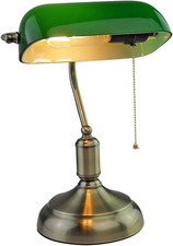 V-TAC Lampada da Tavolo Vintage, Retrò Ottone Antico Vetro Verde E27 VT-7151
