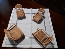 VINTAGE MOBILI PER BARBIE O BAMBOLA ANNI '70 IN VIMINI