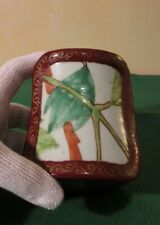  Forse Antico Cinese Rosso & Nero Scatola Laccata Floreale