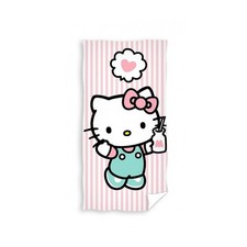 Hello Kitty Rosa Asciugamano 140x70cm Spiaggia Cotone Morbido Milkshake Gatto