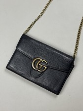 Borsa pochette Gucci GG Marmont pelle metallo catena portafoglio 401232