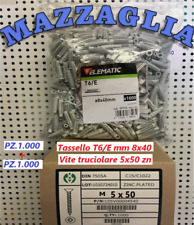 ELEMATIC TASSELLO NYLON T6 8x40 art. 565938 + VITE TPS 5X50mm ZN PZ . 1000