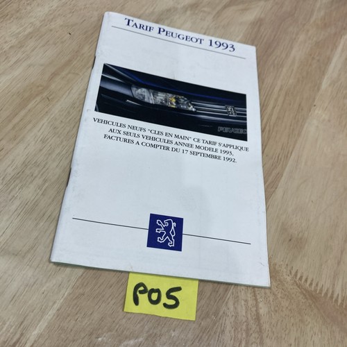 Peugeot 1993 liste - , tarif