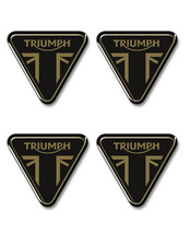 4 ADESIVI TRIUMPH LOGO RESINATI MOTO  3D GEL CM 3 nero/oro