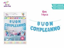 Palloncini BUON COMPLEANNO azzurro e rosa a scelta gonfiabile festa party 