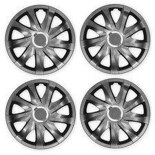 Set 4 Copricerchi 15 Pollici Drift Coppe Ruota Grafite Universali per Peugeot